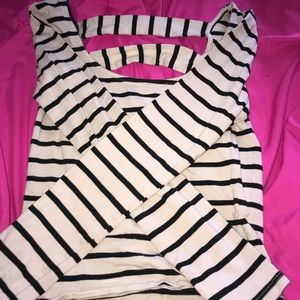 Striped Charlotte Russe cropped shirt